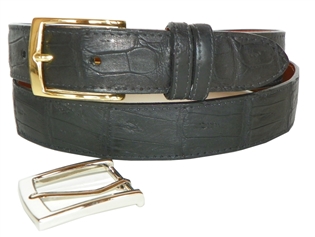 Crocodile Belt 1 316 with 2 Classic Buckles  Black  Size 32  For 29 to 30 WaistPants