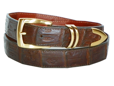 Crocodile Belt 1 3/16 with Scottsdale Gold Plated Buckle Set